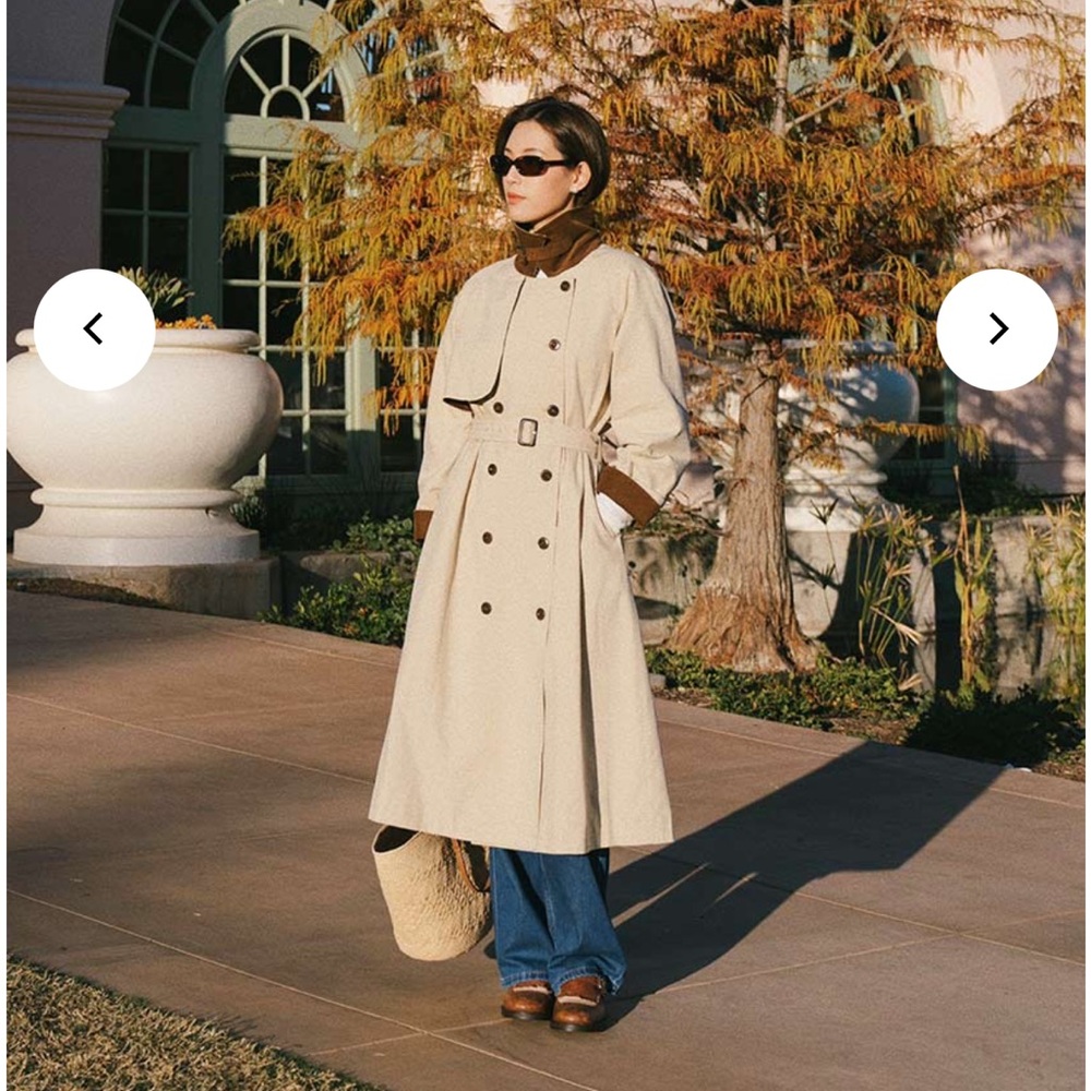 NWOT Petite Studio Hagar Trench Coat - Beige
